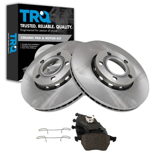 VW Passat Audi A4 A4 Quattro Front Ceramic Brake Pad & Rotor Kit TRQ BKA11978