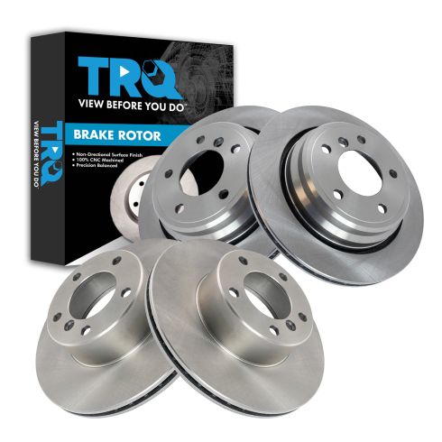 BMW 525i 528i Front & Rear 4 Piece Brake Rotor Set TRQ BRA13893