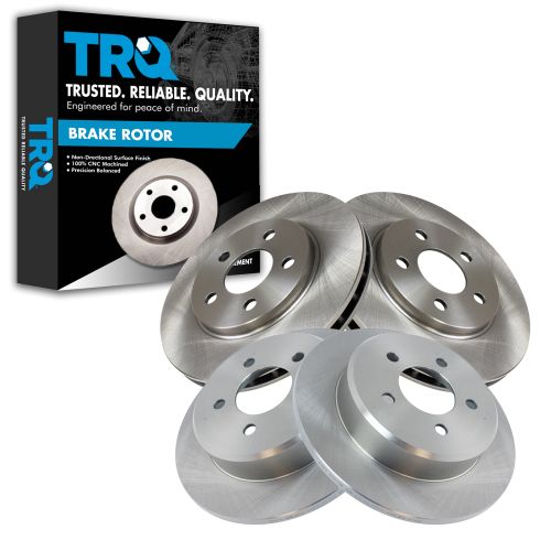 Dodge Chrysler Plymouth Front & Rear 4 Piece Brake Rotor Set TRQ BRA13908
