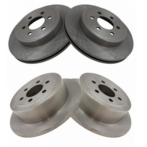 2003-04 Dodge Dakota Front & Rear 4 Piece Brake Rotor Set TRQ BRA13927