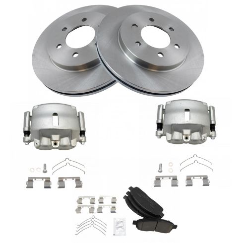 Ford F150 Lincoln Mark LT Front Ceramic Brake Pad & Rotor Kit with Calipers TRQ BKA14030 - Image 6
