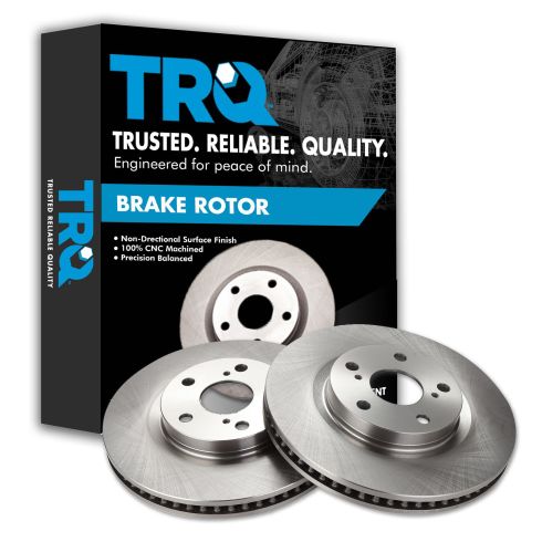 Toyota Lexus Pontiac Scion Front Driver & Passenger Side 2 Piece Brake Rotor Set TRQ BRA75204