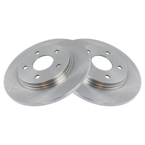 Dodge Ram VW Chrysler Rear Driver & Passenger Side 2 Piece Brake Rotor Set TRQ BRA75223