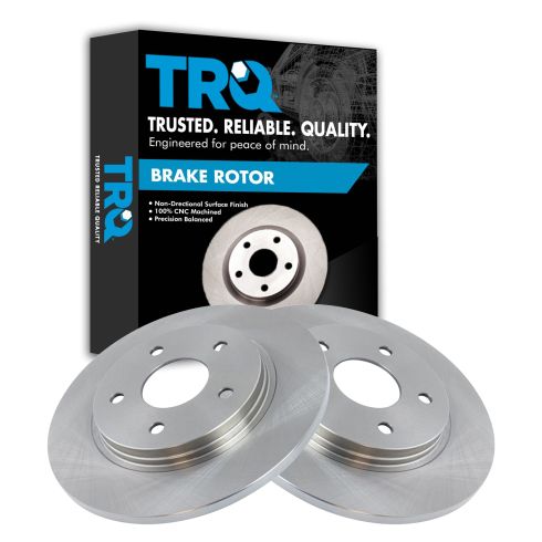 Dodge Ram VW Chrysler Rear Driver & Passenger Side 2 Piece Brake Rotor Set TRQ BRA75223