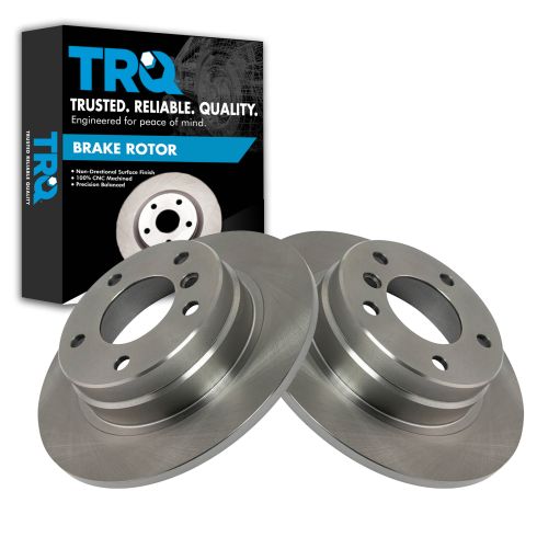 BMW Rear Driver & Passenger Side 2 Piece Brake Rotor Set TRQ BRA75232