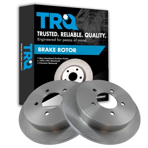 Ford Lincoln Rear Driver & Passenger Side 2 Piece Brake Rotor Set TRQ BRA75244