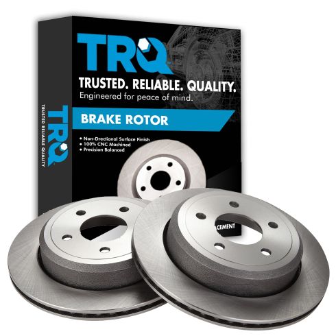 Ford Mercury Rear Driver & Passenger Side 2 Piece Brake Rotor Set TRQ BRA75312