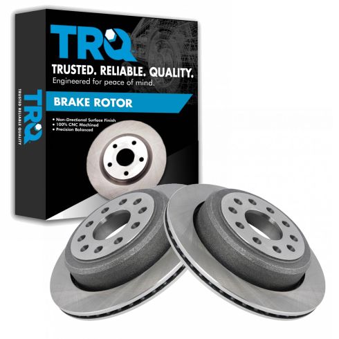 Lincoln Town Car Rear Driver & Passenger Side 2 Piece Brake Rotor Set TRQ BRA75354