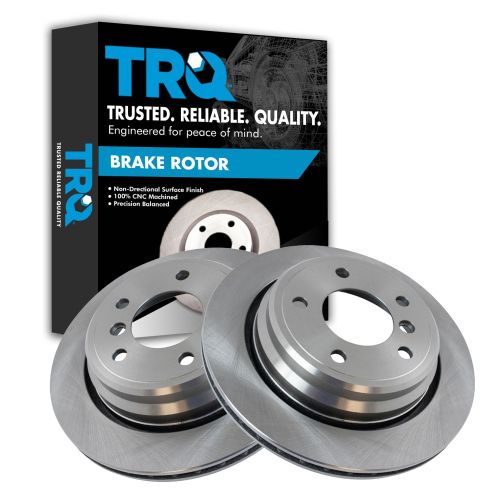 BMW 525i 528i 530i 540i Rear Driver & Passenger Side 2 Piece Brake Rotor Set TRQ BRA75916