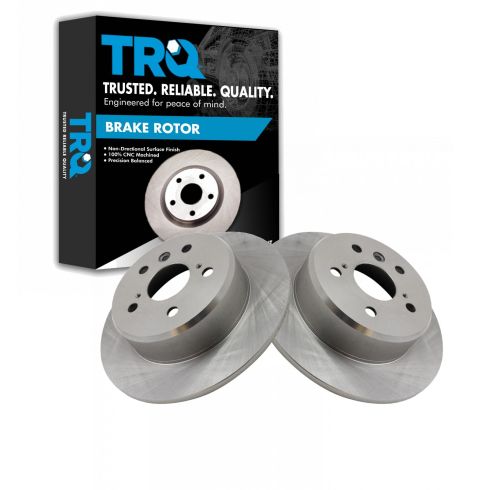 Toyota Lexus Rear Driver & Passenger Side 2 Piece Brake Rotor Set TRQ BRA76461