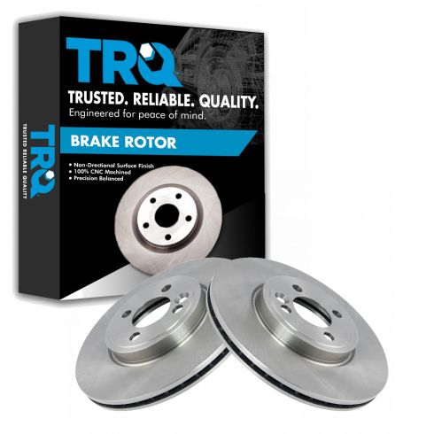 Mini Cooper Front Driver & Passenger Side 2 Piece Brake Rotor Set TRQ BRA76545