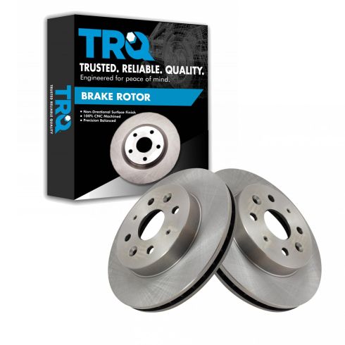 2003-05 Kia Rio Front Driver & Passenger Side 2 Piece Brake Rotor Set TRQ BRA76597