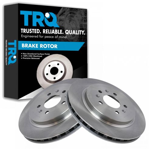 Cadillac CTS STS Rear Driver & Passenger Side 2 Piece Brake Rotor Set TRQ BRA76621