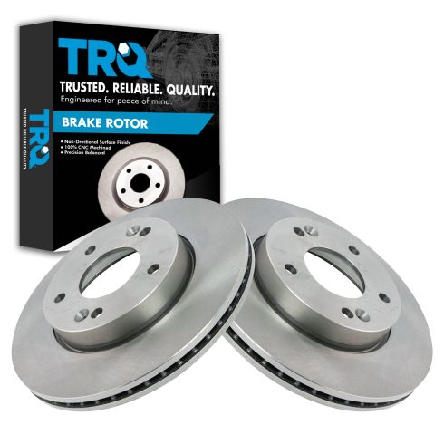 2010-11 Kia Soul Base Model Front Driver & Passenger Side 2 Piece Brake Rotor Set TRQ BRA76709