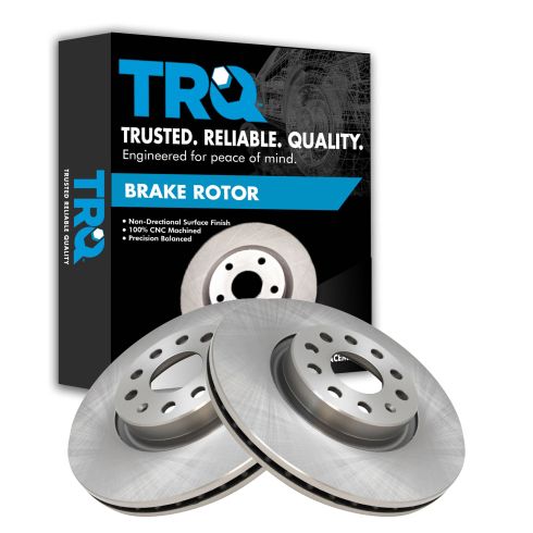 VW Audi Front Driver & Passenger Side 2 Piece Brake Rotor Set TRQ BRA76881