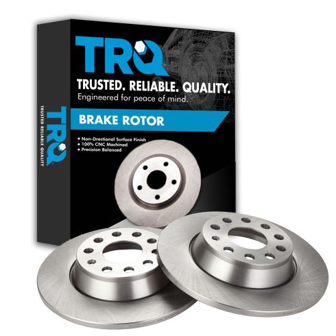 VW Audi Rear Driver & Passenger Side 2 Piece Brake Rotor Set TRQ BRA76887