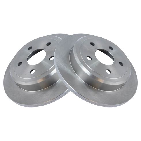 Jeep Commander Grand Cherokee Rear Driver & Passenger Side 2 Piece Brake Rotor Set TRQ BRA76985