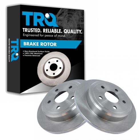 Jeep Commander Grand Cherokee Rear Driver & Passenger Side 2 Piece Brake Rotor Set TRQ BRA76985