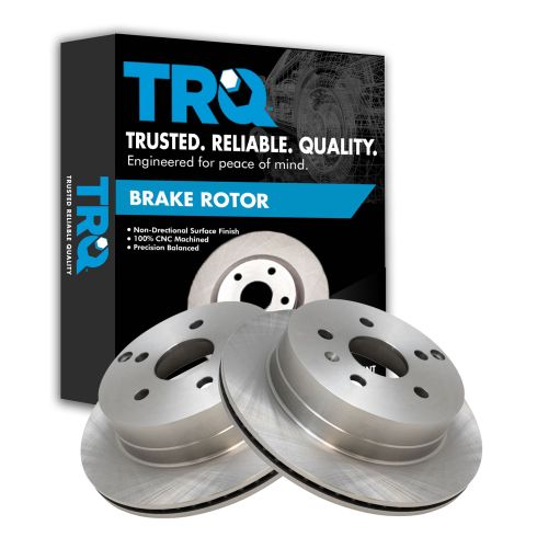 2010-17 Chevrolet Equinox GMC Terrain Rear Driver & Passenger Side 2 Piece Brake Rotor Set TRQ BRA77014