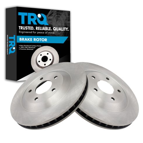 Chevrolet Corvette Cadillac XLR Front Driver & Passenger Side 2 Piece Brake Rotor Set TRQ BRA77129