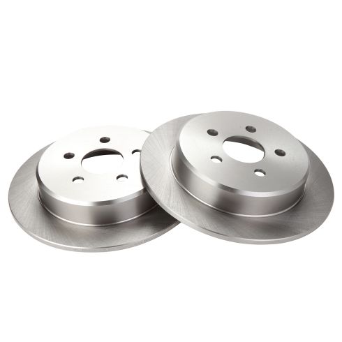 Dodge Chrysler Plymouth Rear Driver & Passenger Side 2 Piece Brake Rotor Set TRQ BRA77174