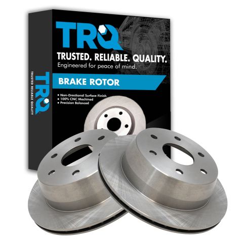 Chevrolet GMC Rear Driver & Passenger Side 2 Piece Brake Rotor Set TRQ BRA77180