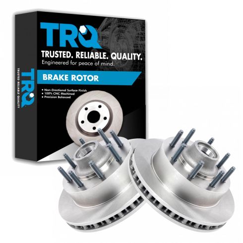 Ford Front Driver & Passenger Side 2 Piece Brake Rotor Set TRQ BRA77255