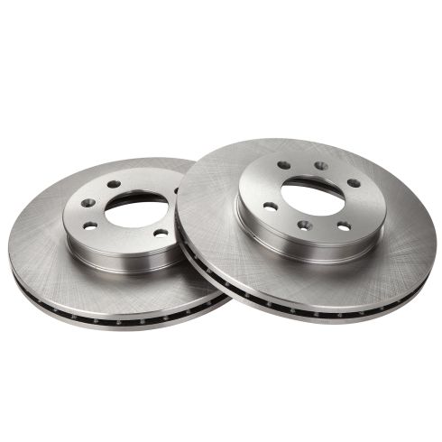 Hyundai Accent Kia Rio Rio5 Front Driver & Passenger Side 2 Piece Brake Rotor Set TRQ BRA77256
