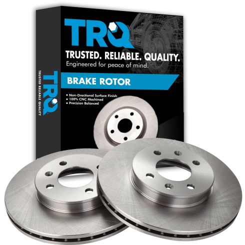 Hyundai Accent Kia Rio Rio5 Front Driver & Passenger Side 2 Piece Brake Rotor Set TRQ BRA77256