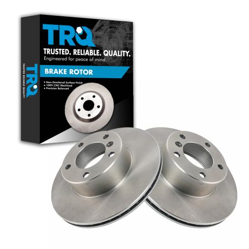 BMW 525i 528i Front Driver & Passenger Side 2 Piece Brake Rotor Set TRQ BRA77651