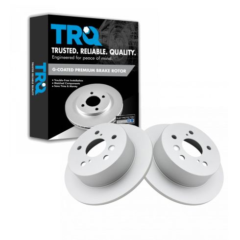 Toyota Avalon Camry Lexus ES350 Rear Driver & Passenger Side 2 Piece Premium G-Coated Brake Rotor Set TRQ BRA77720