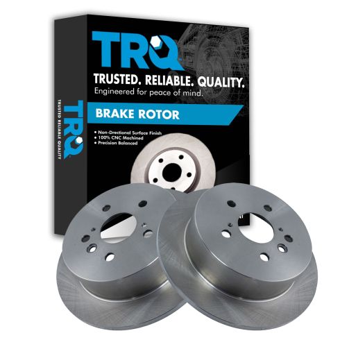 2004-10 Toyota Sienna Rear Driver & Passenger Side 2 Piece Brake Rotor Set TRQ BRA77859