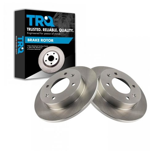 Hyundai Elantra Tiburon Rear Driver & Passenger Side 2 Piece Brake Rotor Set TRQ BRA78118