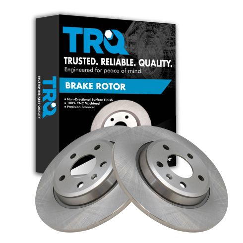 Audi Rear Driver & Passenger Side 2 Piece Brake Rotor Set TRQ BRA78236