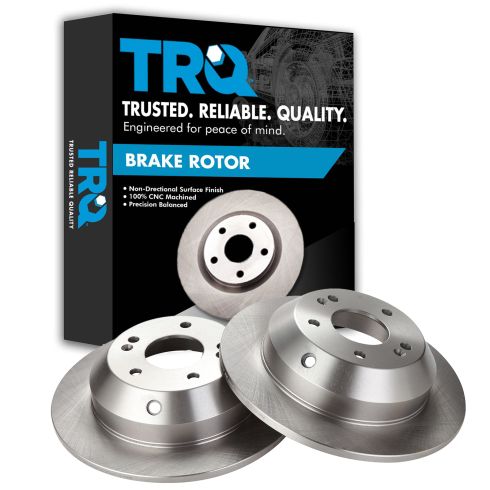 Hyundai Kia Rear Driver & Passenger Side 2 Piece Brake Rotor Set TRQ BRA78253