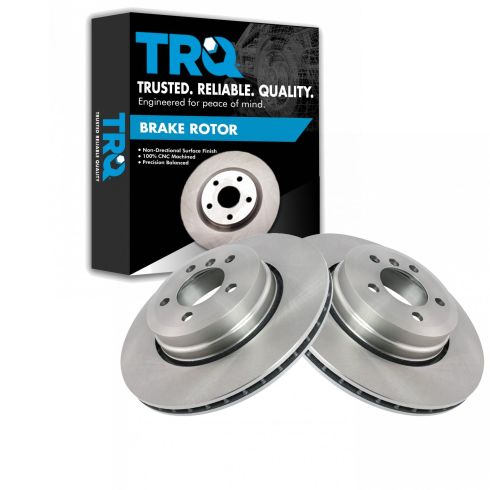 BMW 750i 750Li 760i 760Li Rear Driver & Passenger Side 2 Piece Brake Rotor Set TRQ BRA78315
