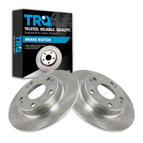 Honda Civic Insight Rear Driver & Passenger Side 2 Piece Brake Rotor Set TRQ BRA78335