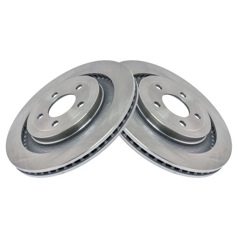 Ford Mustang Rear Driver & Passenger Side 2 Piece Brake Rotor Set TRQ BRA78347