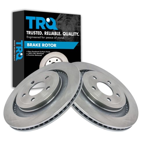 Ford Mustang Rear Driver & Passenger Side 2 Piece Brake Rotor Set TRQ BRA78347