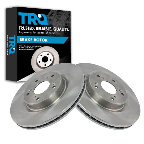 2012-16 Honda CR-V Front Wheel Drive Front Driver & Passenger Side 2 Piece Brake Rotor Set TRQ BRA14151