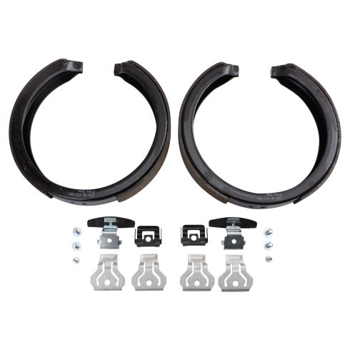 Rear Ceramic Brake Pad & Rotor Kit with Parking Shoes TRQ BKA14091