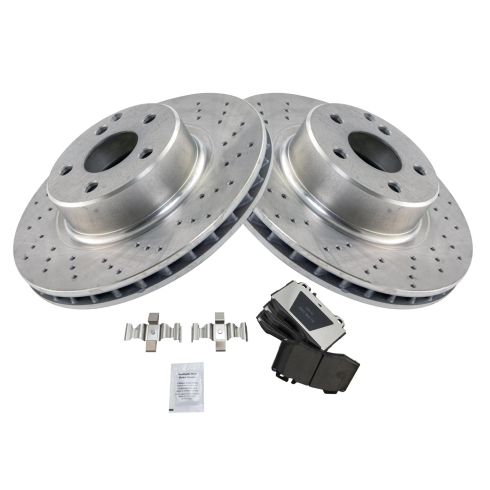 Mercedes Benz CL500 S350 S430 S500 Front Ceramic Brake Pad & Rotor Kit TRQ BKA71014