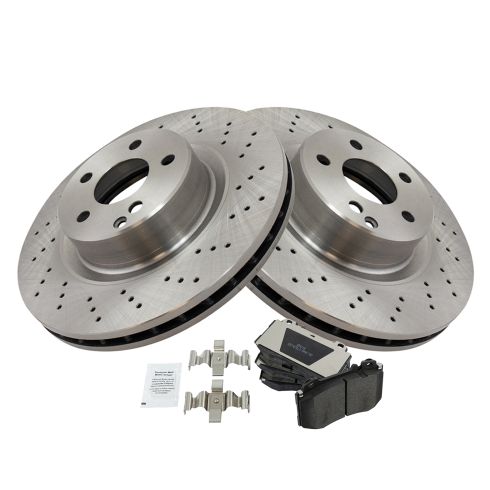 Mercedes Benz CL500 S430 S500 Front Semi-Metallic Brake Pad & Rotor Kit TRQ BKA14105