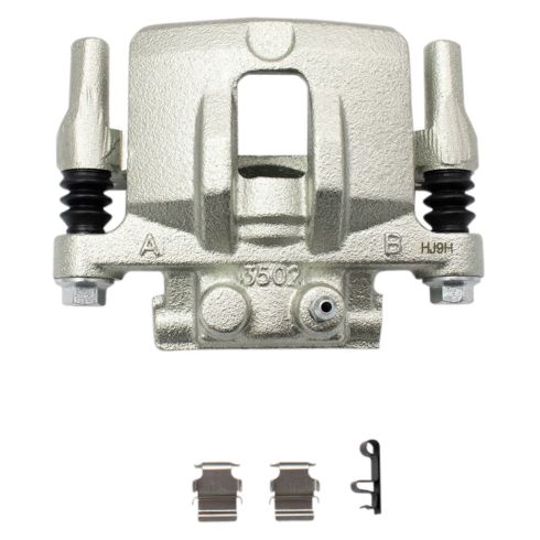 Jeep Dodge Chrysler Mitsubishi Rear Semi-Metallic Brake Pad & Rotor Kit with Calipers TRQ BKA14431