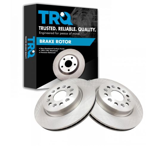 Chevrolet GMC Buick Cadillac Rear Driver & Passenger Side 2 Piece Brake Rotor Set TRQ BRA78668