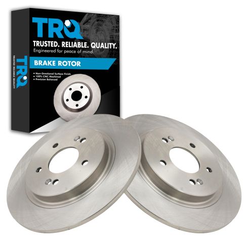 Hyundai Kia Rear Driver & Passenger Side 2 Piece Brake Rotor Set TRQ BRA78749