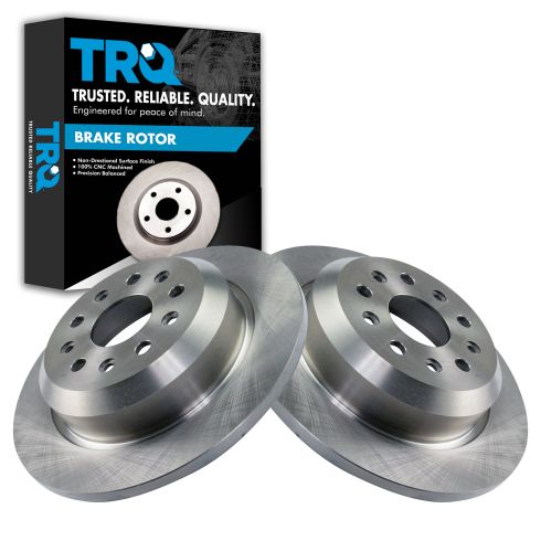 2018-24 Jeep Wrangler Rear Driver & Passenger Side with 342mm Diameter Rear Rotors with Solid Rear Rotors 2 Piece Brake Rotor Set TRQ BRA78810