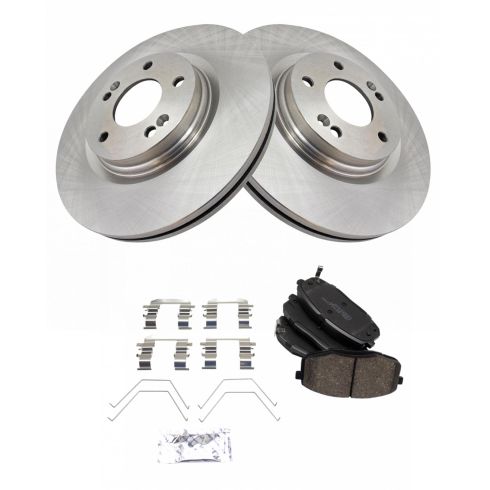 Hyundai Kona Kia Forte Seltos Front Ceramic Brake Pad & Rotor Kit TRQ BKA65580