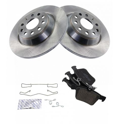 VW Jetta Tiguan Audi TT Quattro Rear Ceramic Brake Pad & Rotor Kit TRQ BKA65573
