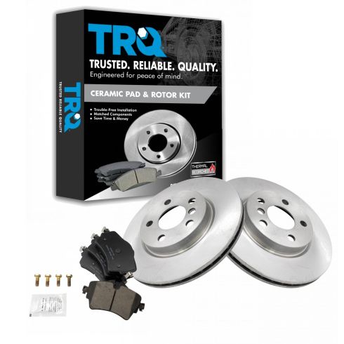 Mini Cooper Cooper Clubman Front Ceramic Brake Pad & Rotor Kit TRQ BKA14586